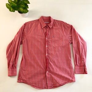 Southern Tide Men’s Button Down, Red Plaid Medium